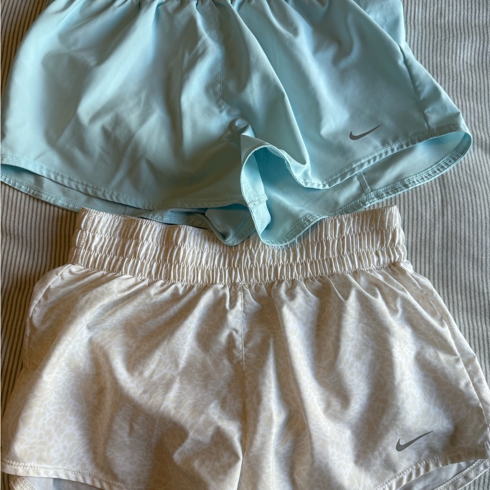 Nike Dri-FIT Women's Shorts Duo - Sky Blue and White